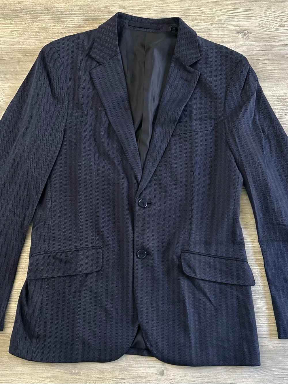 38R Tailorbyrd Collection Men's Blue Herringbone Sport Coat Blazer